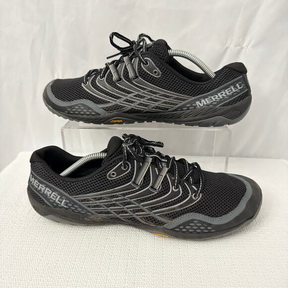 Merrell Trail Glove 3 Shoes Mens Size 10 Minimalist Running Vibram Black Grey - Picture 9 of 11